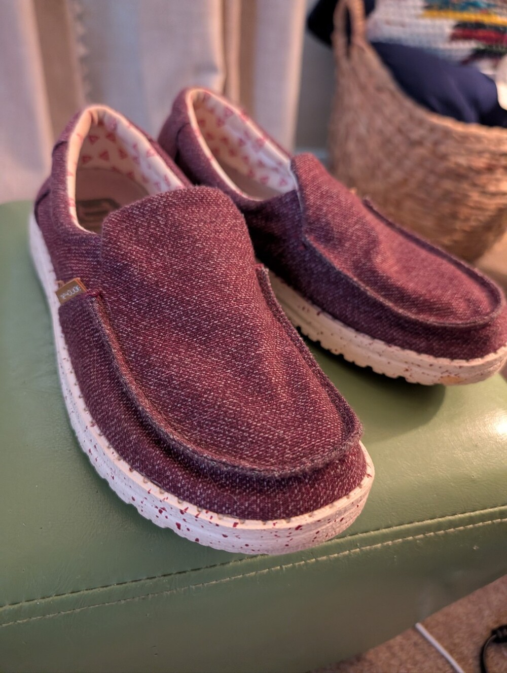 Hey Dude Women's Wendy Sz.6 Cranberry Wine Colored. Great Condition.